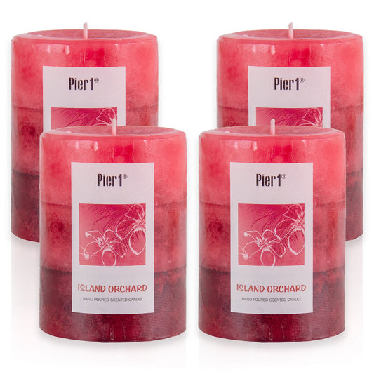 Pier 1 Island Orchard 3x4 Layered Set of 4 Pillar Candles